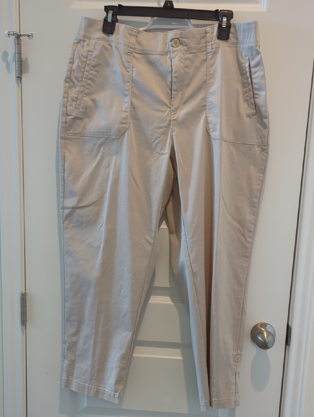 Westport Light Beige Cropped Stretch Pants